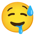 cara sonriendo con sudor frío + cara babeando