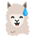 cara sonriendo con sudor frío + llama