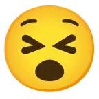وجه مبتسم بعينين مغلقتين + وجه دائخ