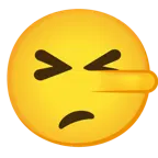 وجه مبتسم بعينين مغلقتين + وجه كاذب