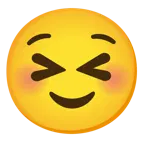 grinning squinting face + smiling face