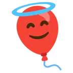 cara sonriendo con aureola + globo