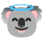 cara sonriendo con aureola + koala