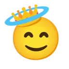 cara sonriendo con aureola + corona