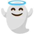 faccina con sorriso e aureola + fantasma