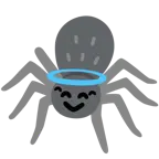 cara sonriendo con aureola + araña