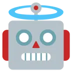 faccina con sorriso e aureola + faccina di robot