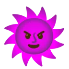 cara sonriendo con cuernos + sol con cara