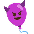 cara sonriendo con cuernos + globo