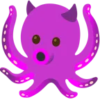 cara sonriendo con cuernos + pulpo