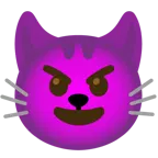 cara sonriendo con cuernos + cara de gato