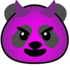cara sonriendo con cuernos + panda