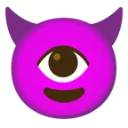 cara sonriendo con cuernos + ojo
