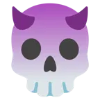 cara sonriendo con cuernos + calavera
