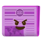 cara sonriendo con cuernos + periódico