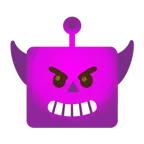 cara sonriendo con cuernos + robot