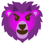 cara sonriendo con cuernos + león
