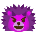 cara sonriendo con cuernos + erizo