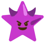 cara sonriendo con cuernos + estrella