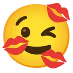 وجه يغمز + علامة قبلة
