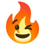 وجه يغمز + حريق