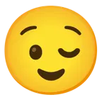 وجه يغمز + وجه مرتاح
