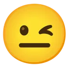 وجه يغمز + وجه محايد