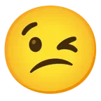 وجه يغمز + وجه حائر