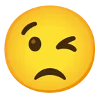 وجه يغمز + وجه محبط