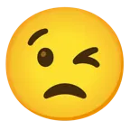 وجه يغمز + وجه قلق
