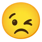وجه يغمز + وجه غاضب