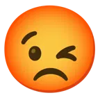وجه يغمز + وجه مشتاط غضبًا