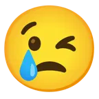 وجه يغمز + وجه يبكي