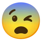 وجه يغمز + وجه خائف