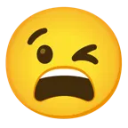 وجه يغمز + وجه متعب