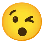 وجه يغمز + وجه مخفوت الصوت