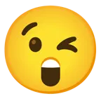 وجه يغمز + وجه مندهش