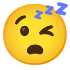 وجه يغمز + وجه نائم