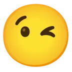 وجه يغمز + وجه بدون فم