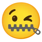 وجه يغمز + وجه بفم مقفل