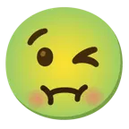 وجه يغمز + وجه مشمئز