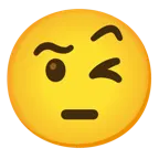 وجه يغمز + وجه بحاجب مرفوع