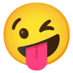وجه يغمز + وجه غريب الشكل