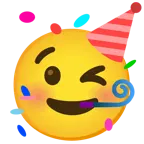 وجه يغمز + وجه محتفل