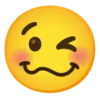 وجه يغمز + وجه مصاب بدوار