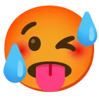 وجه يغمز + وجه حار