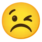 وجه يغمز + وجه عابس