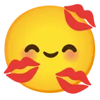 ağzı açık gülme + öpücük izi