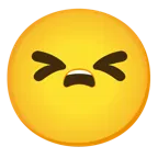 ağzı açık gülme + yorgun yüz