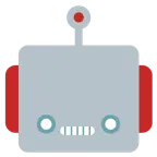 ağzı açık gülme + robot